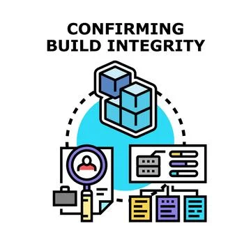 Confirming build integrity vector concept illustration Stockillustratie