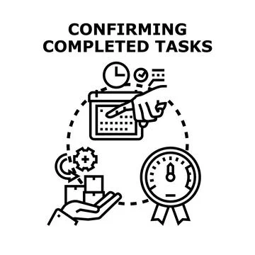 Confirming completed tasks vector concept illustration イラスト素材