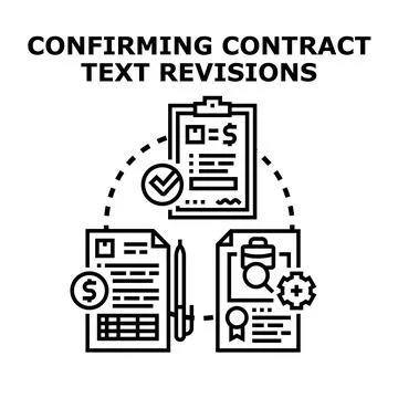 Confirming contract text revisions process vector concept Stock Illustration