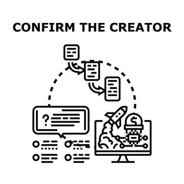 Confirming creator identity for digital content monetization Stock Illustration