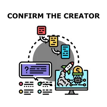 Confirming creator identity for digital content monetization Stock Illustration