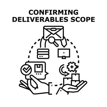 Confirming deliverables scope and project management process 库存插图