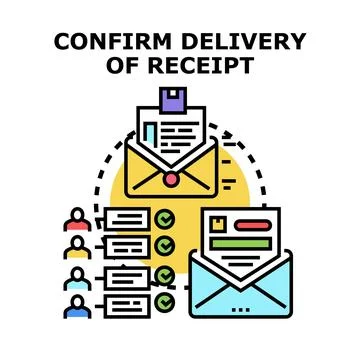 Confirming delivery receipt for email notification message Stock Illustration
