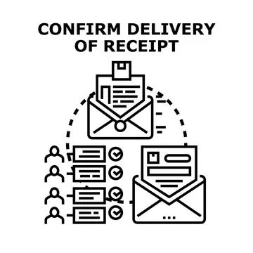 Confirming delivery receipt for email notification message Stock Illustration
