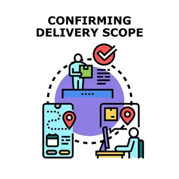 Confirming delivery scope for logistics and shipping Stock Illustration