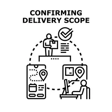 Confirming delivery scope for logistics and shipping Stock Illustration