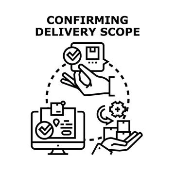 Confirming delivery scope for logistics management process 스톡 일러스트
