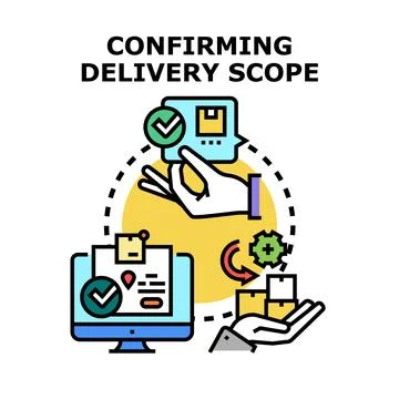 Confirming delivery scope for logistics management process Stock Illustration