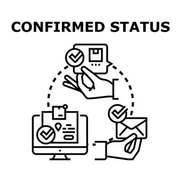 Confirming delivery status receiving update notifications Stock Illustration
