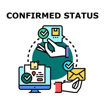 Confirming delivery status receiving update notifications Stock Illustration