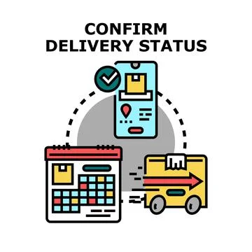 Confirming delivery status using mobile tracking application イラスト素材