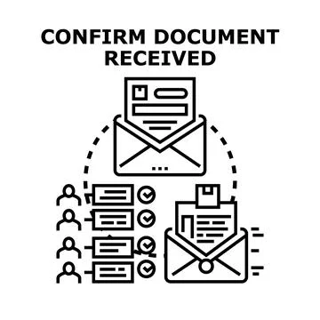 Confirming document receipt process managing communication Stock Illustration