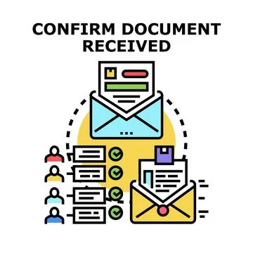 Confirming document receipt process managing communication Stock Illustration