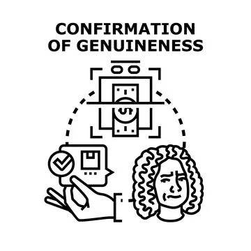 Confirming genuineness for document and money authentication Stock Illustration
