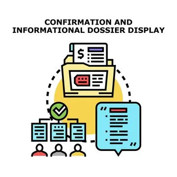 Confirming informational dossier display and data sharing Stock Illustration