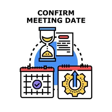 Confirming meeting date, scheduling appointment process Stockillustratie
