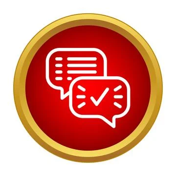 Confirming message conversation communicating with check mark Stock Illustration
