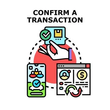 Confirming online transaction progress and digital delivery Stock Illustration