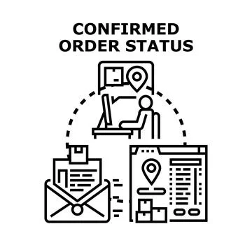 Confirming order status and delivery tracking concept Stock Illustration