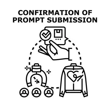 Confirming prompt submission creative content strategy Stock Illustration