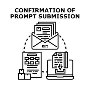 Confirming prompt submission process via digital mail Stock Illustration