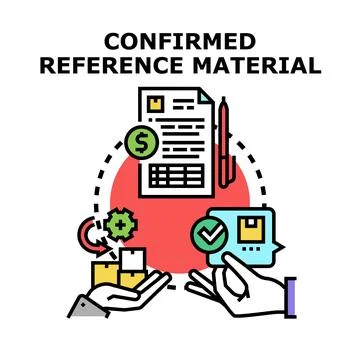 Confirming reference material with supply chain documentation Stock Illustration