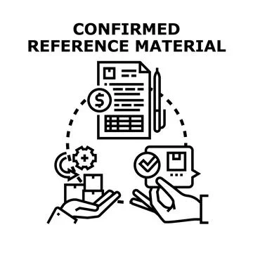 Confirming reference material with supply chain documentation Stock Illustration