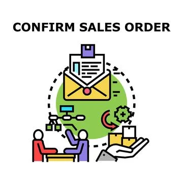 Confirming sales order process with customer and workflow Stock Illustration