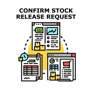 Confirming stock release fulfillment request process Stock Illustration
