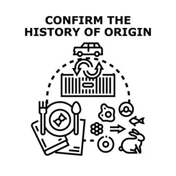 Confirming supply chain traceability and product origin history Stock Illustration