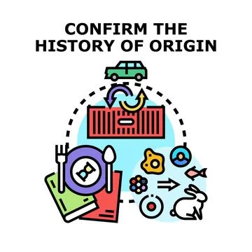 Confirming supply chain traceability and product origin history Stock Illustration
