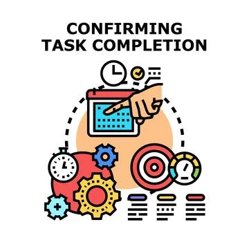 Confirming task completion and project management vector イラスト素材