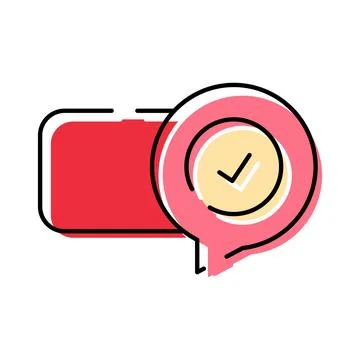 Confirming task completion with message notification icon Stock Illustration