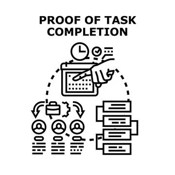 Confirming task completion workflow and project management Stock Illustration