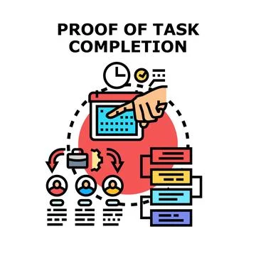Confirming task completion workflow and project management Stock Illustration
