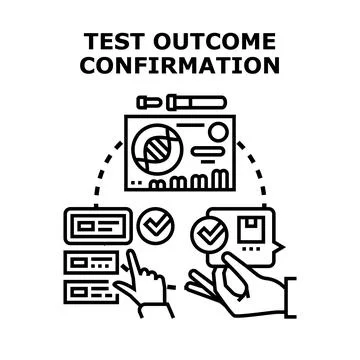 Confirming test outcome and analyzing digital results Stock Illustration
