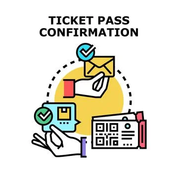 Confirming ticket pass reservation with digital message Stock Illustration