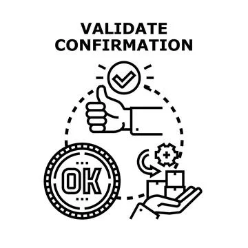 Confirming validation accept success approval delivery service Stock Illustration