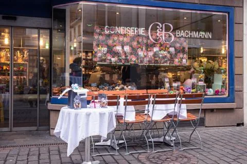 Confiserie Bachmann in Basel Stock Photos