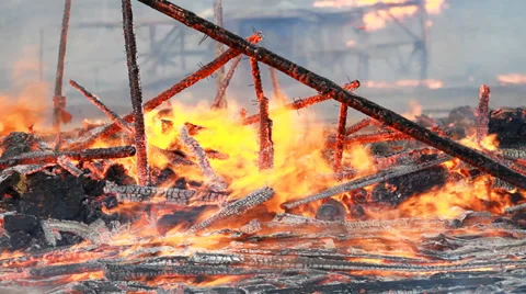 Conflagration. Big fire. Stock-Footage 37618777