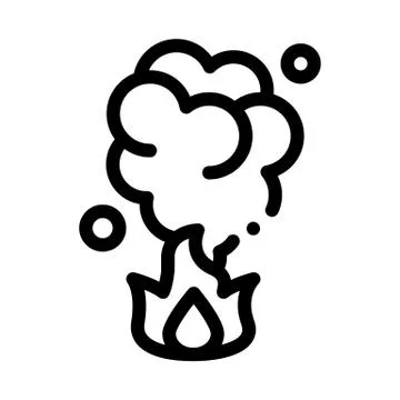 Conflagration Burn Flame Icon Outline Illustration Stock Illustration