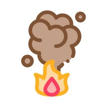 Conflagration Burn Flame Icon Outline Illustration Stock Illustration