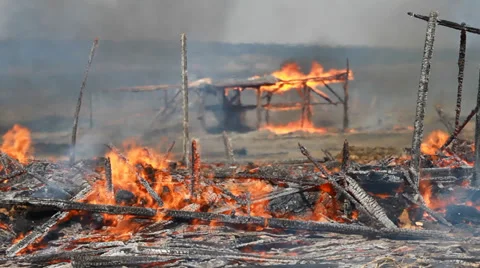 Conflagration. Fire Damage. Stock Footage 37618700