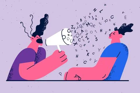 Conflict and troubles in communication concept. Stock Illustration