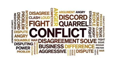 Conflict animated word cloud,animation t... | Stock Video | Pond5