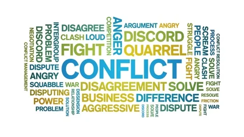 Conflict animated word cloud,animation t... | Stock Video | Pond5