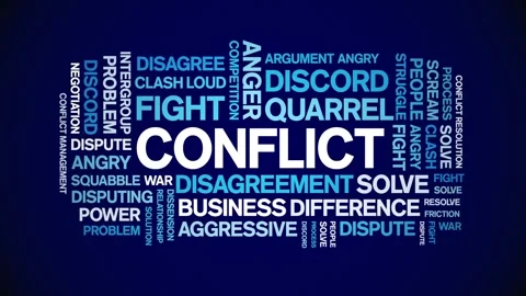 Conflict animated word cloud,animation t... | Stock Video | Pond5