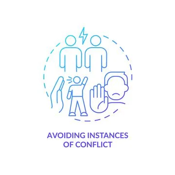 Conflict avoidance blue gradient concept icon Stock Illustration