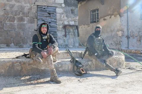 The conflict between Kurdish forces SDF and the Syrian army Stock Photos