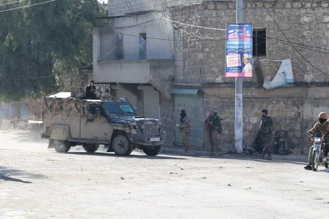 The conflict between Kurdish forces SDF and the Syrian army Stock Photos